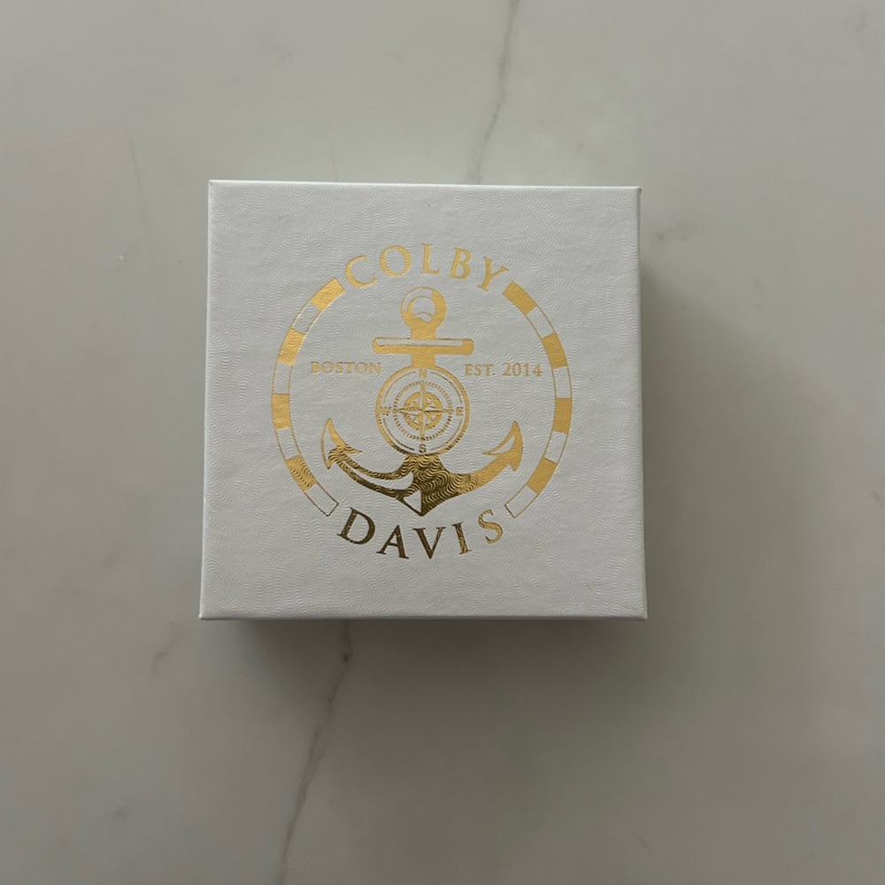 Colby Davis White and Gold Box